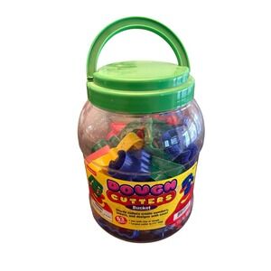 Lakeshore Learning Dough Cutters Bucket 53 pieces‎ Alphabet Numbers Shapes RA188